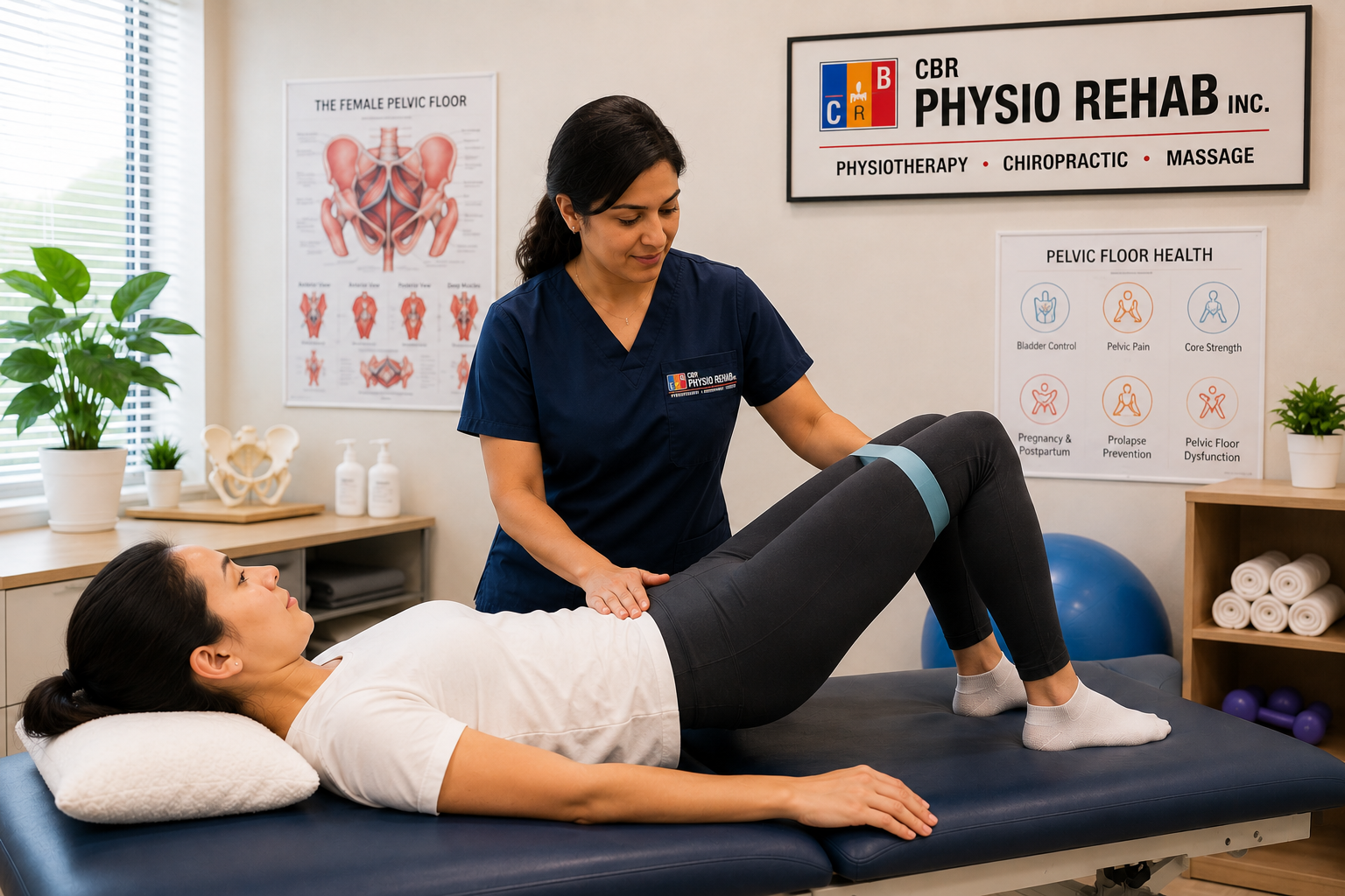 Pelvic Floor Physiotherapy Brampton, Women's Pelvic Health, Pelvic Floor Rehabilitation, Core Stability Therapy, Postpartum Physiotherapy, Pregnancy Pelvic Pain Treatment, Pelvic Floor Dysfunction Therapy, Incontinence Physiotherapy, Female Physiotherapist Brampton, CBR Physio Rehab Inc